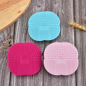 Blue Portable Silicone Makeup Brush Cleaning Scrubber Mat 