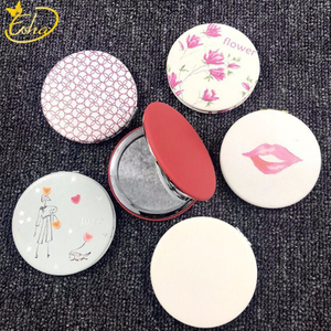 Foldable Round Shaped PU Leather Makeup Mirror