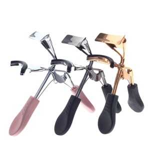 Black Pink Silicone Handle Eyelash Curler With Refill Pads