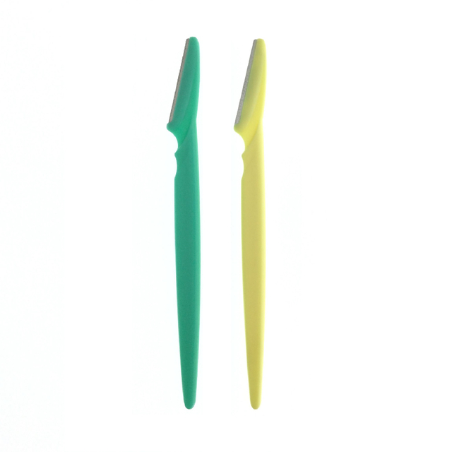 Professional Yellow And Green Eyebrow Razor with Precision Cover 